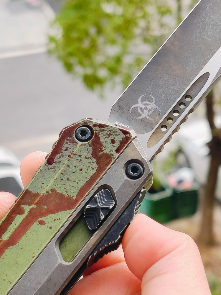 【寄售】Microtech Glykon OTF Knife Tanto Edge Outbreak Finished Handle With | Southern Edges 绿色 5500