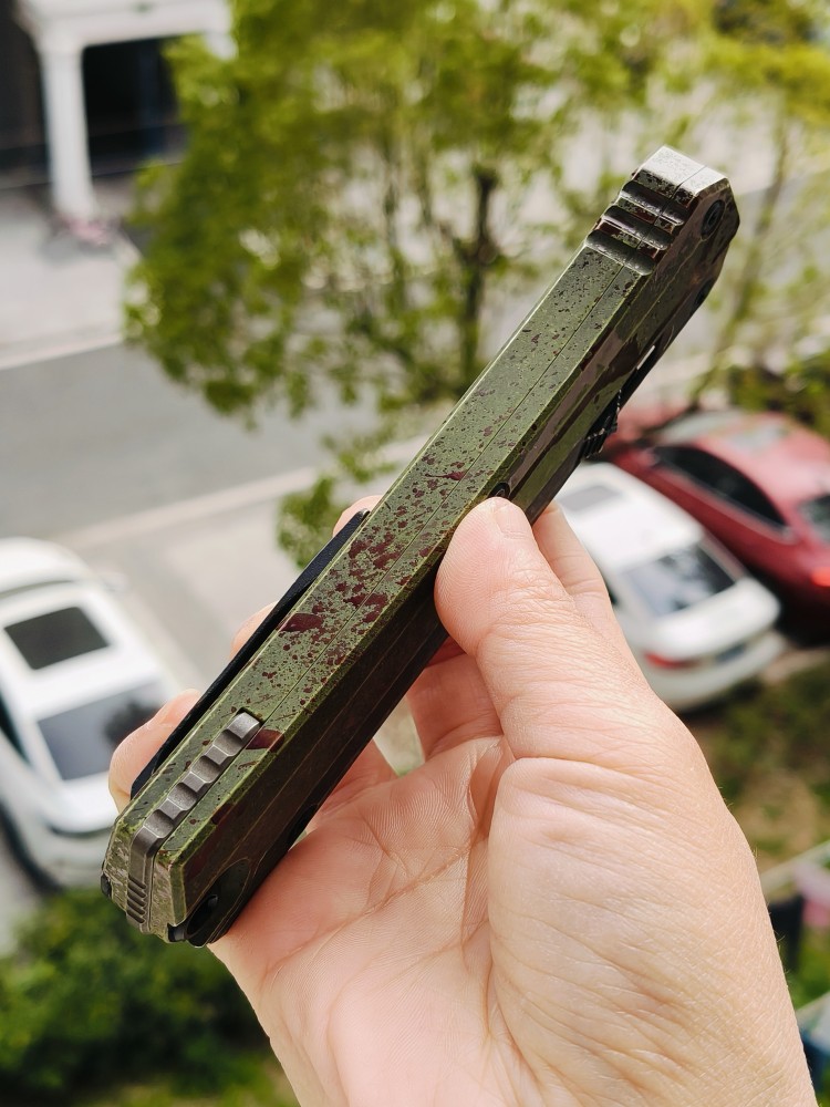 【寄售】Microtech Glykon OTF Knife Tanto Edge Outbreak Finished Handle With | Southern Edges 绿色 5500