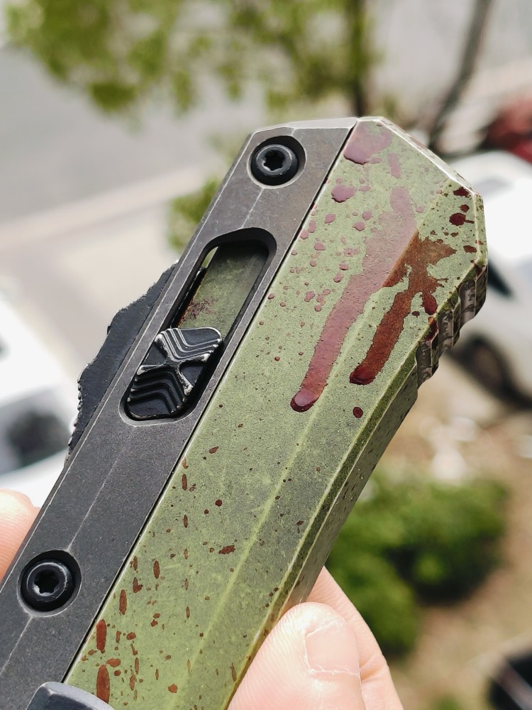 【寄售】Microtech Glykon OTF Knife Tanto Edge Outbreak Finished Handle With | Southern Edges 绿色 5500
