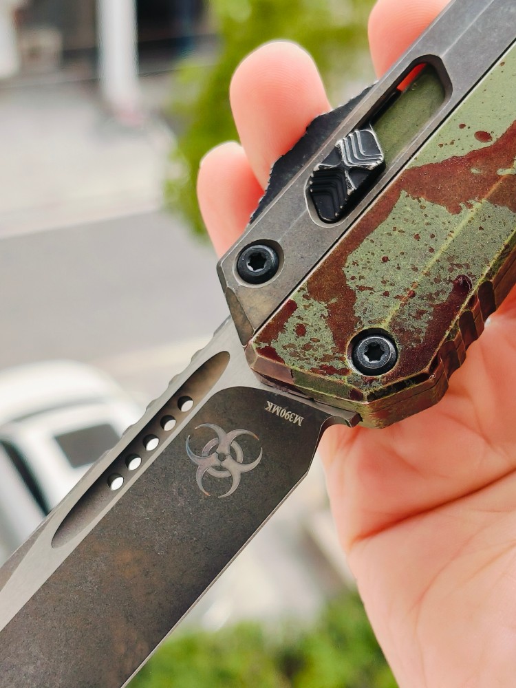 【寄售】Microtech Glykon OTF Knife Tanto Edge Outbreak Finished Handle With | Southern Edges 绿色 5500