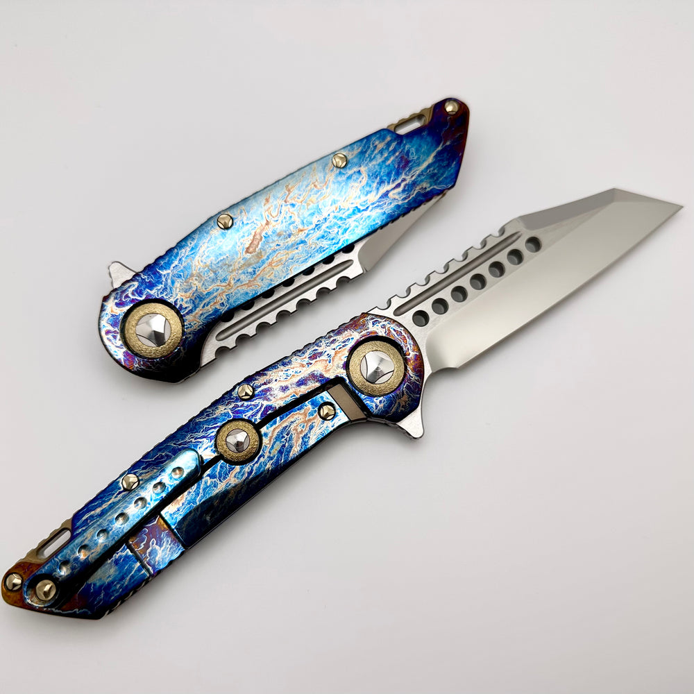Marfione 定制Warhound M390钢 银酸钛手柄 38000