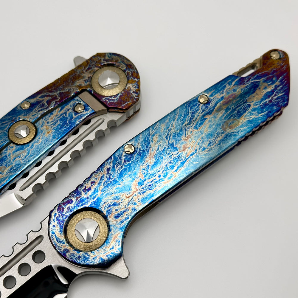 Marfione 定制Warhound M390钢 银酸钛手柄 38000