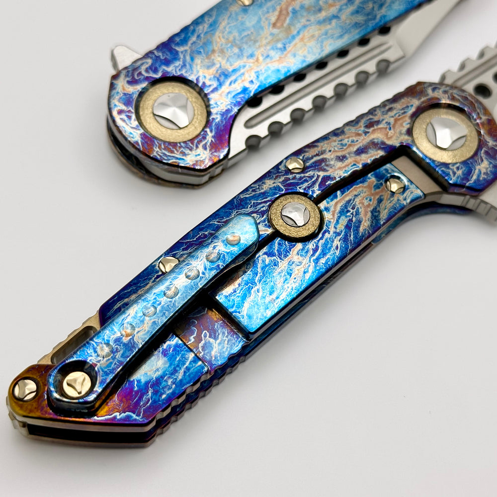 Marfione 定制Warhound M390钢 银酸钛手柄 38000