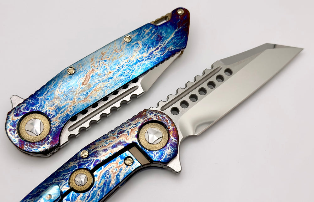 Marfione 定制Warhound M390钢 银酸钛手柄 38000