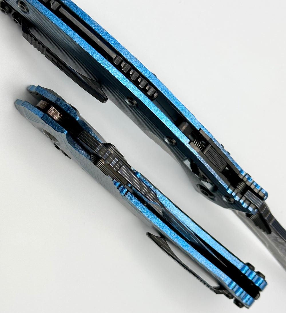Marfione定制Amphibian RAM-LOK Brute de Forge Metroid 大马士革钢 钛手柄 钴蓝色 35550