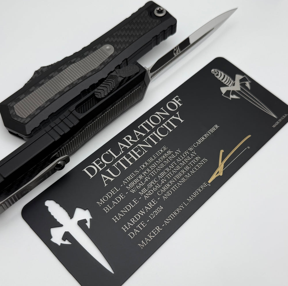 Marfione 定制Atreus M390MK钢 铝制手柄 灰色（镜面抛光）22800