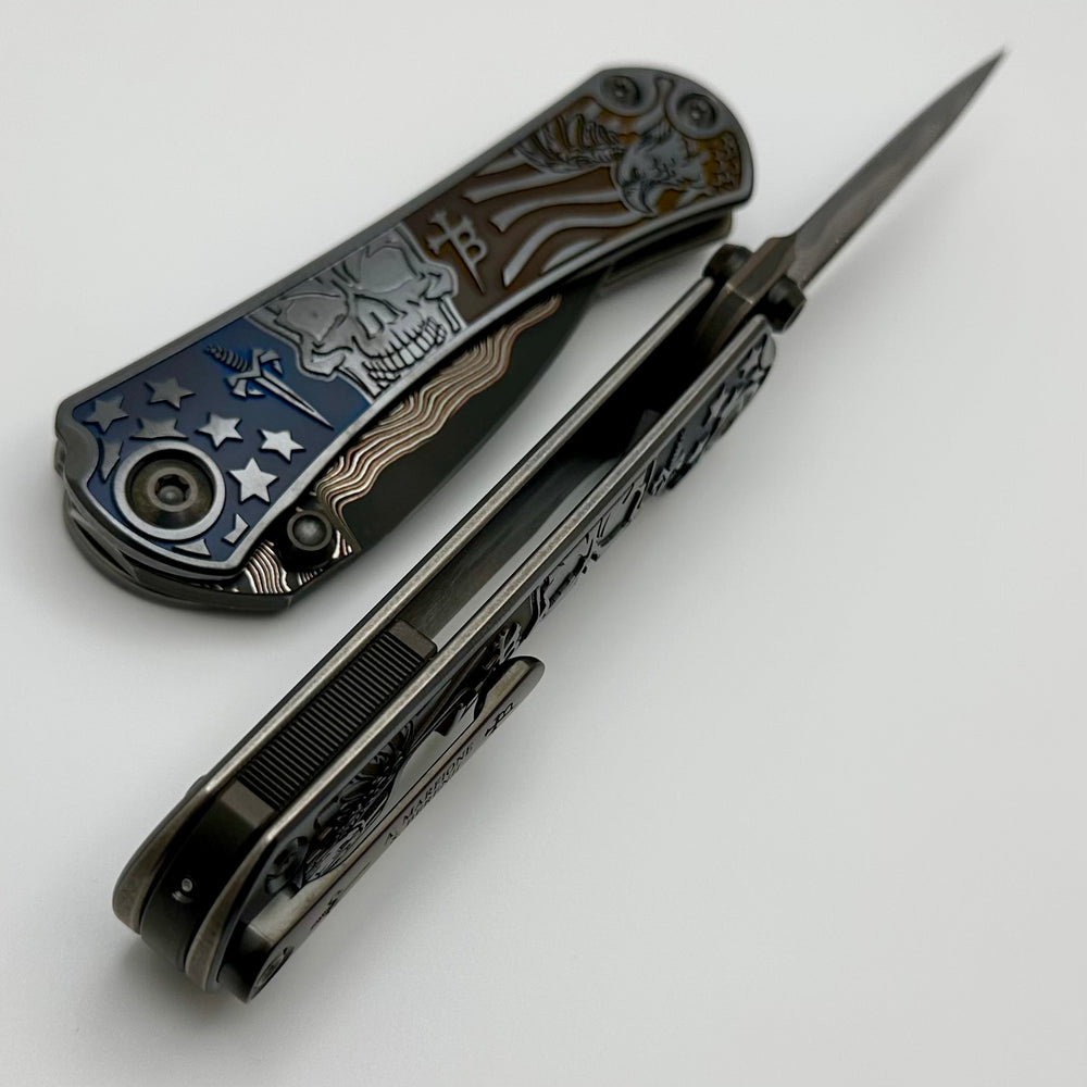 Borka Blades & Marfione 定制SBF Zulu M390钢 钛手柄 钛原色 64350