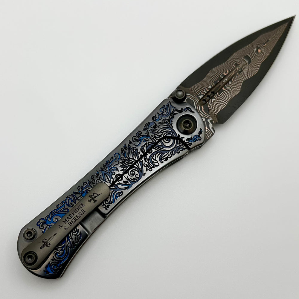 Borka Blades & Marfione 定制SBF Zulu M390钢 钛手柄 黑蓝色 64350