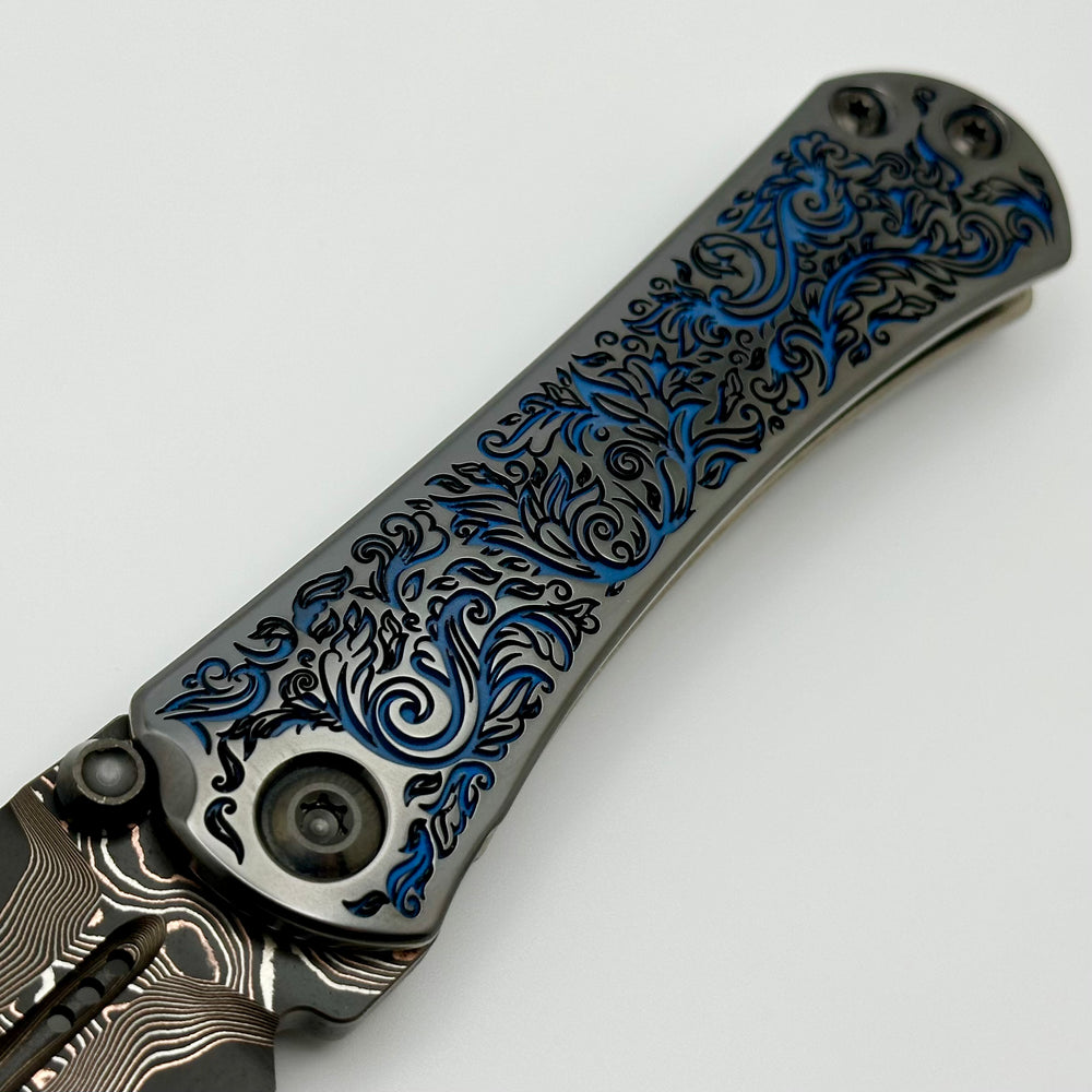 Borka Blades & Marfione 定制SBF Zulu M390钢 钛手柄 黑蓝色 64350