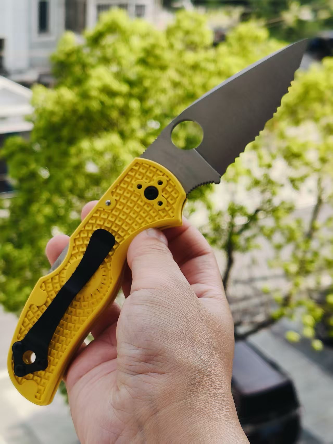 Spyderco C41SYL5 Native 5 CPM-MagnaCut钢  FRN尼龙手柄   黄色 1170