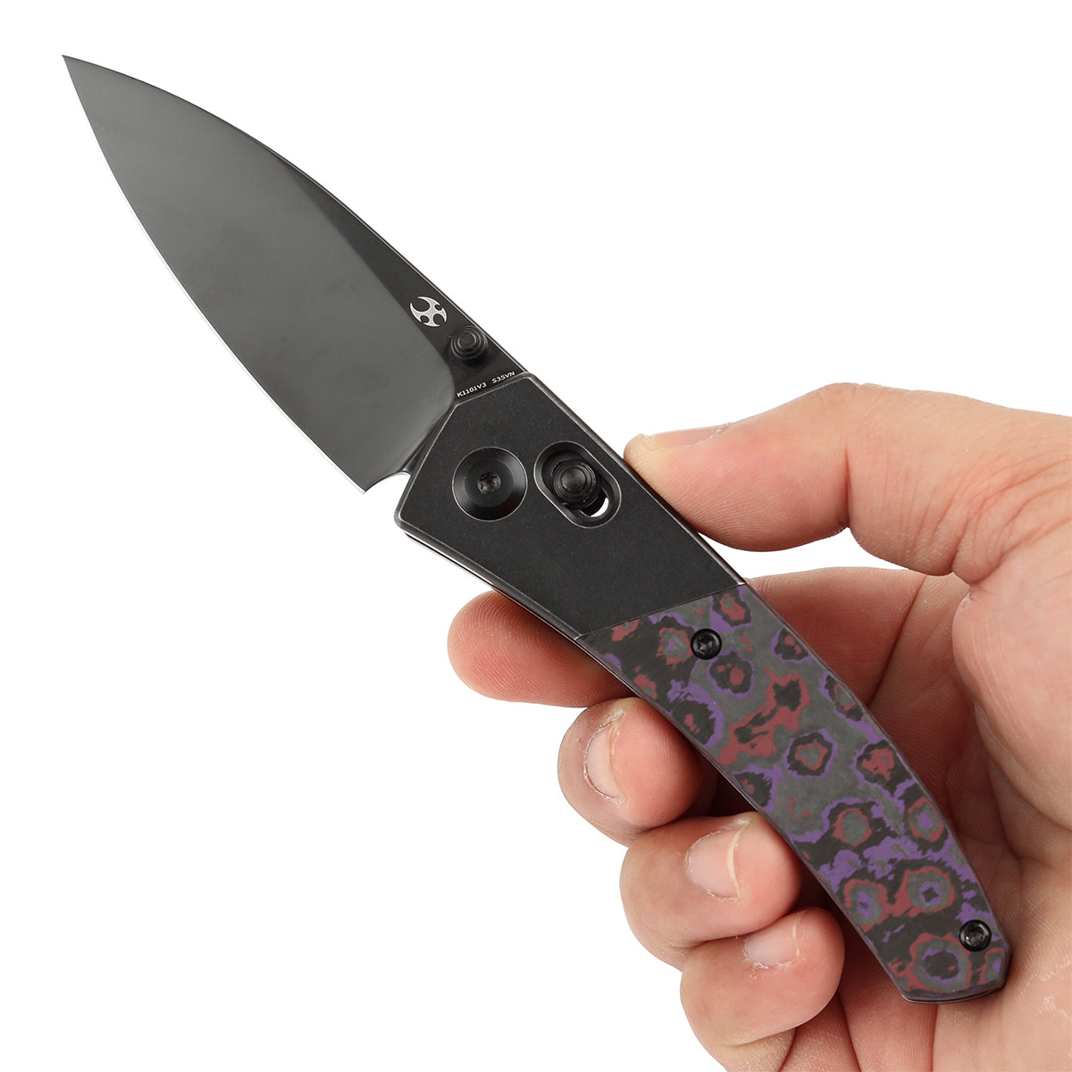 KANSEPT Dako CPM S35VN钢 钛+脂肪碳手柄 K1101V3 黑紫色 1700
