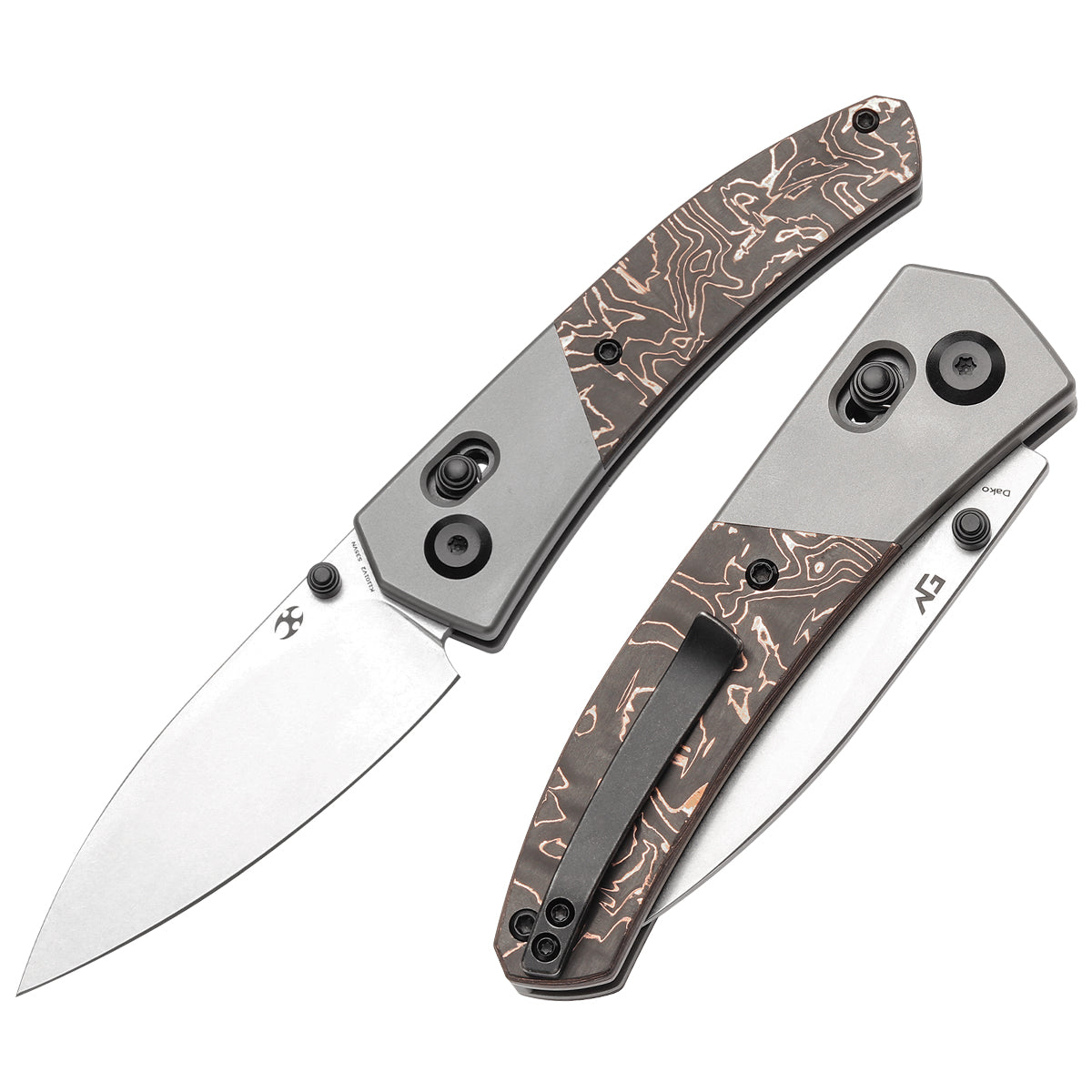 KANSEPT Dako CPM S35VN钢 钛合金+带铜碳纤维手柄 K1101V2 黑铜色 1300