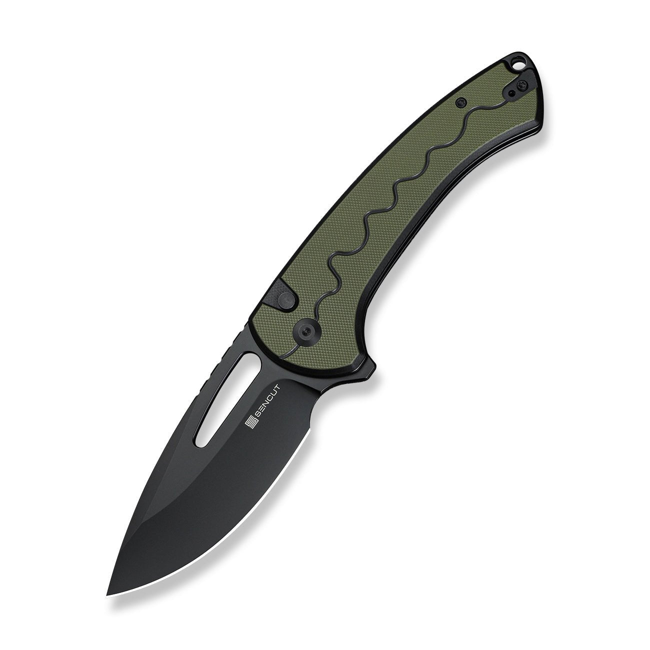 SENCUT Squiggy 9Cr18MoV钢 G10手柄 S24082A-2 黑绿色 400