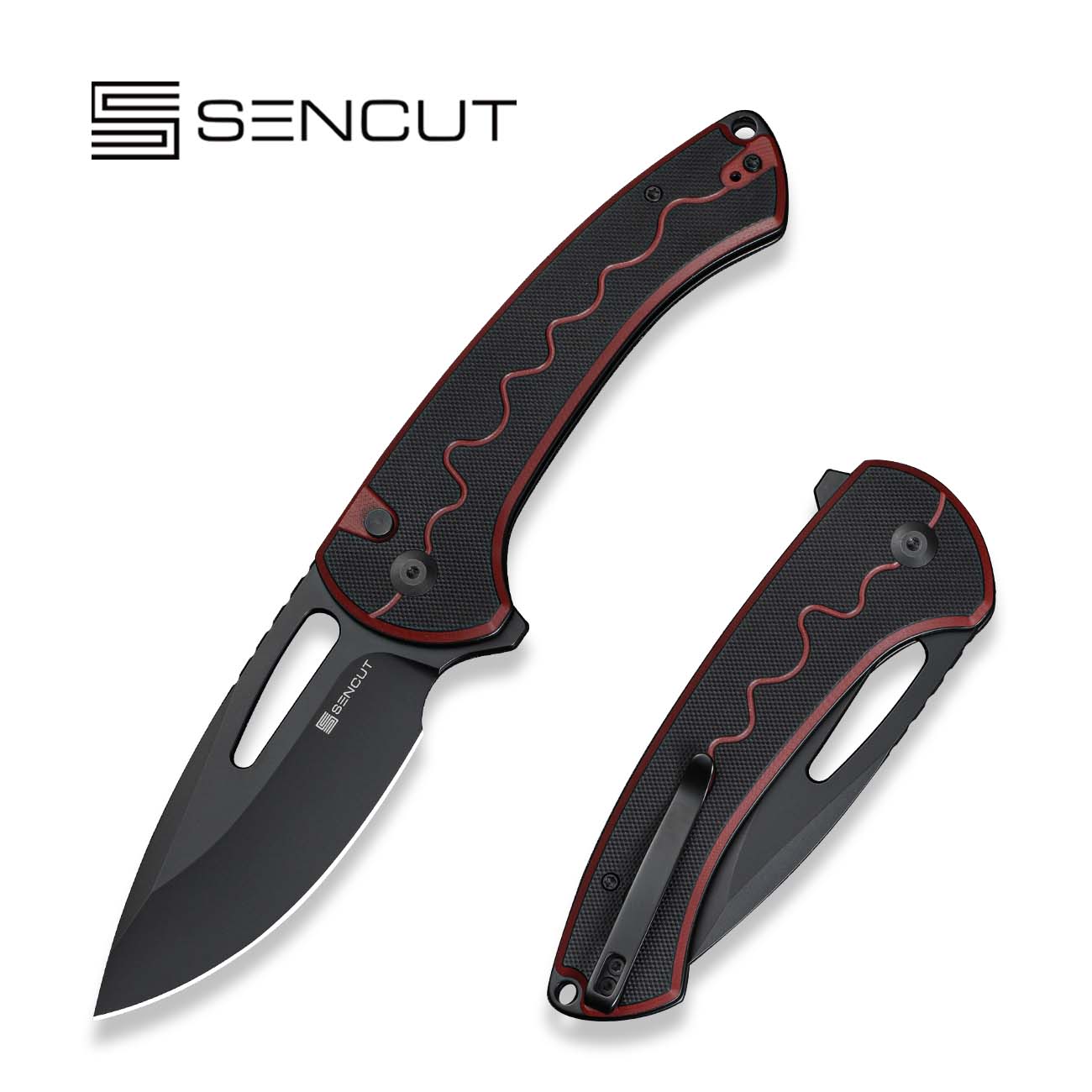 SENCUT Squiggy 9Cr18MoV钢 G10手柄 S24082A-3 酒红色 400