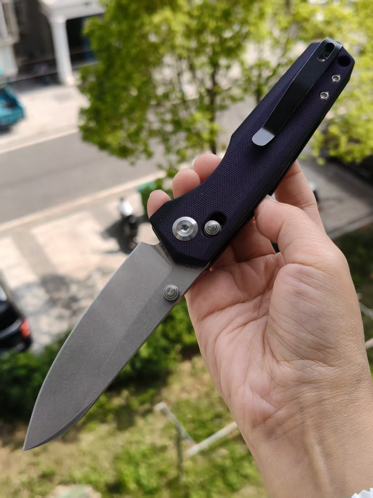 Tenable Beaver  Nitro-V钢 G10手柄 T1105V1 黑紫色 380