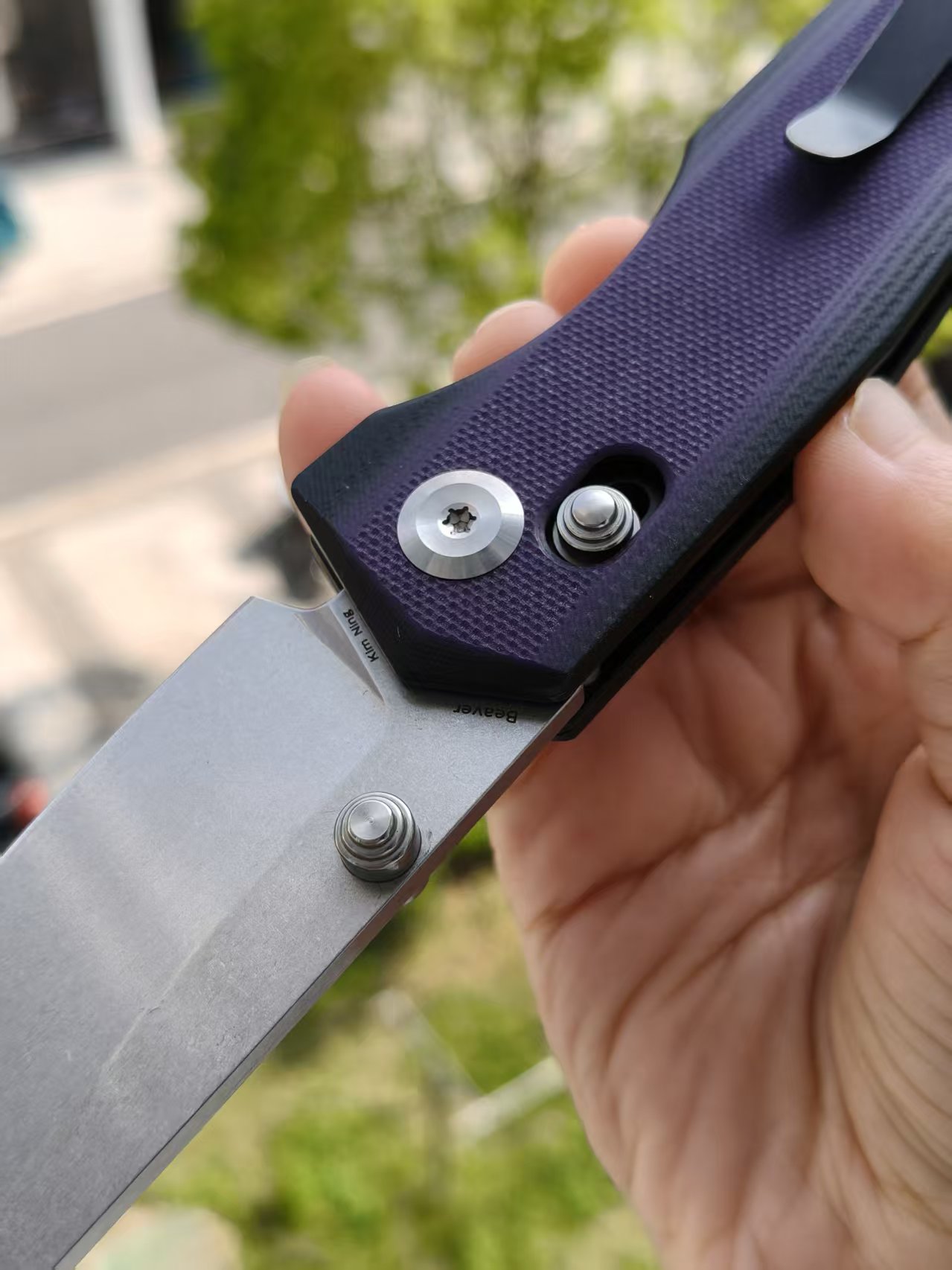 Tenable Beaver  Nitro-V钢 G10手柄 T1105V1 黑紫色 380