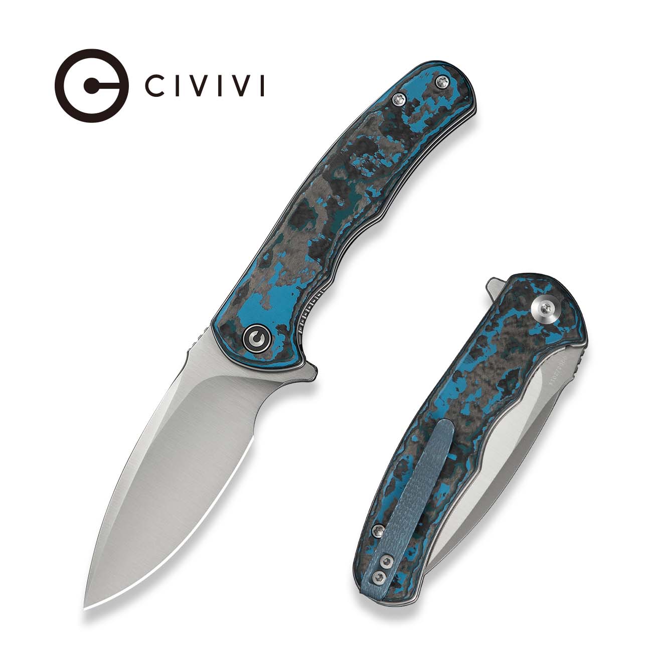 CIVIVI Mini Praxis CPM S35VN钢 碳纤维手柄 C18026CB-1 黑蓝色 700