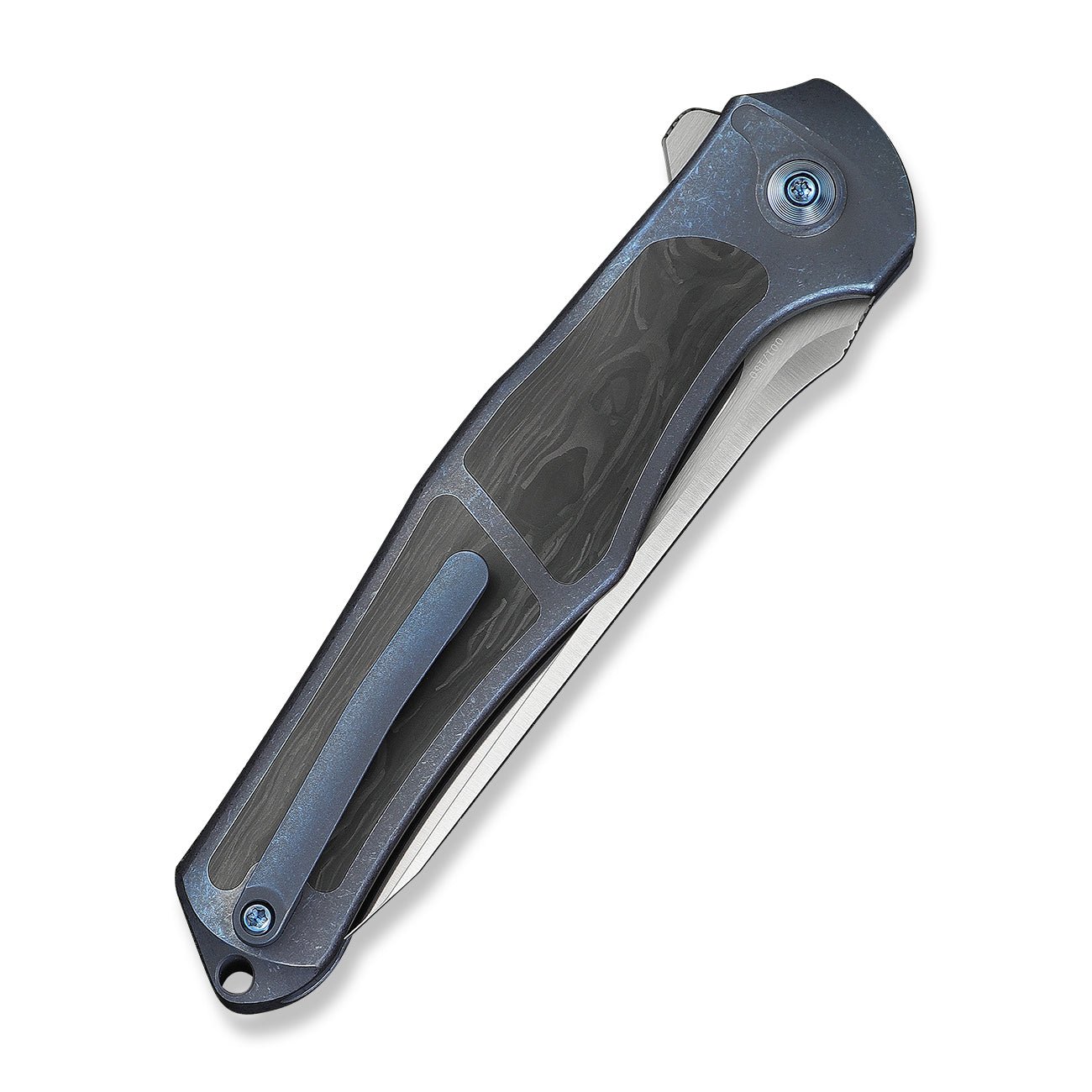 WEKNIFE 702XI M390钢 钛+碳纤维手柄 WE07B-1 钛蓝色 3100