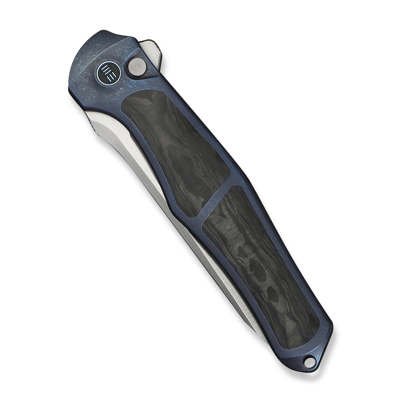 WEKNIFE 702XI M390钢 钛+碳纤维手柄 WE07B-1 钛蓝色 3100