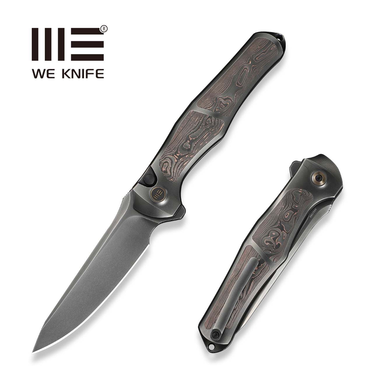 WEKNIFE 702XI M390钢  钛+碳纤维手柄 WE07B-3 钛灰色 3400