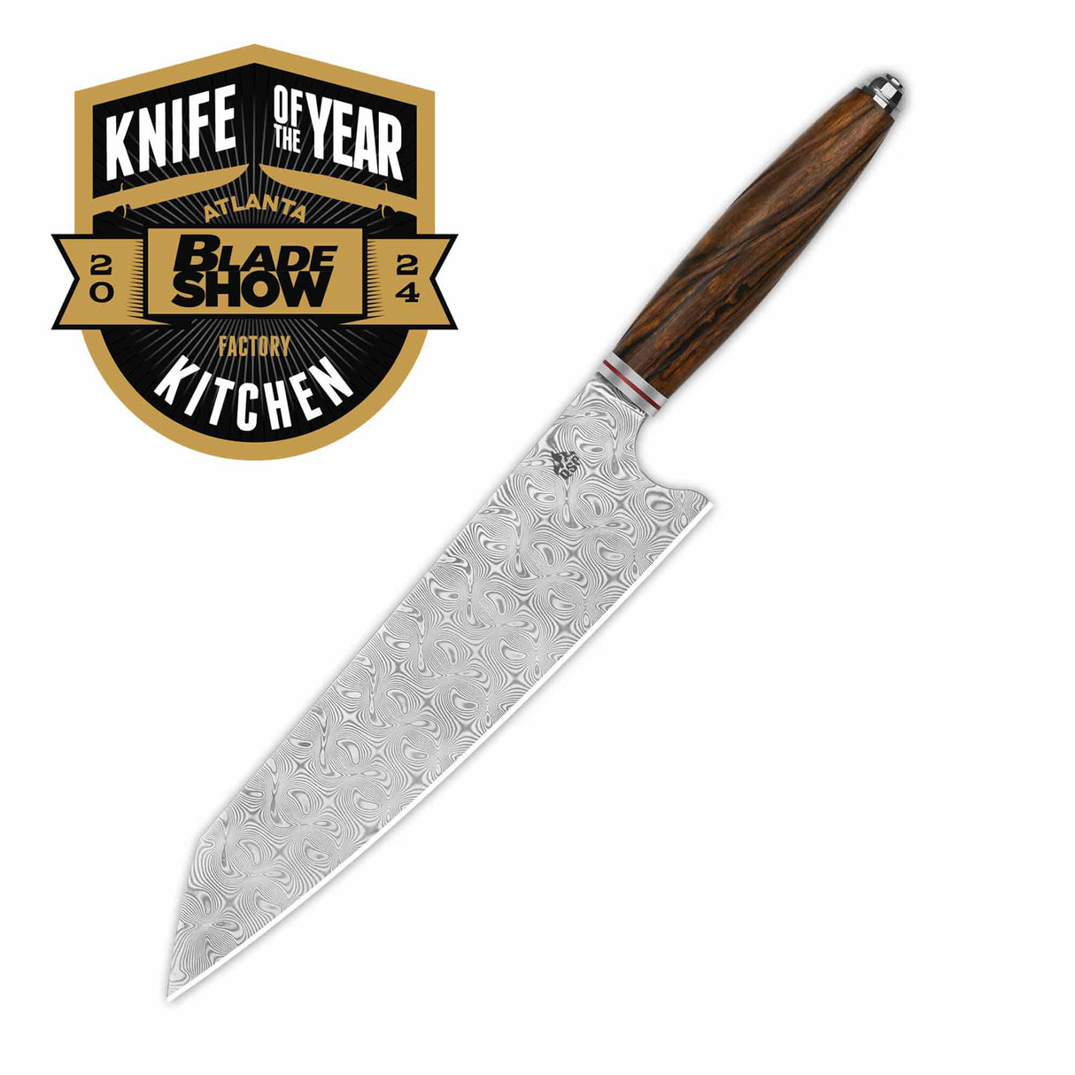 QSP Kitchen Knife Mulan系列 8英寸大马士革钢 沙漠铁木柄 QS-KK-004B 木色 1300