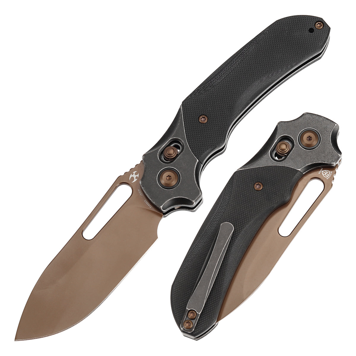 KANSEPT Quasar 154CM钢 G10 手柄 T1099V3 深玫瑰金色 880