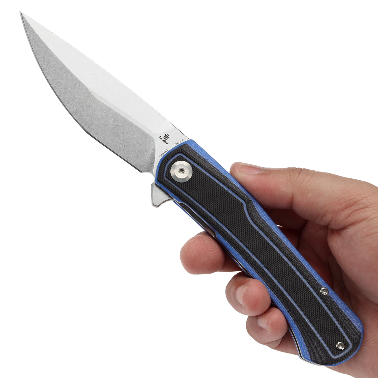 Tenable Kratos Nitro-V钢 G10手柄 T1024A2 黑蓝色 400