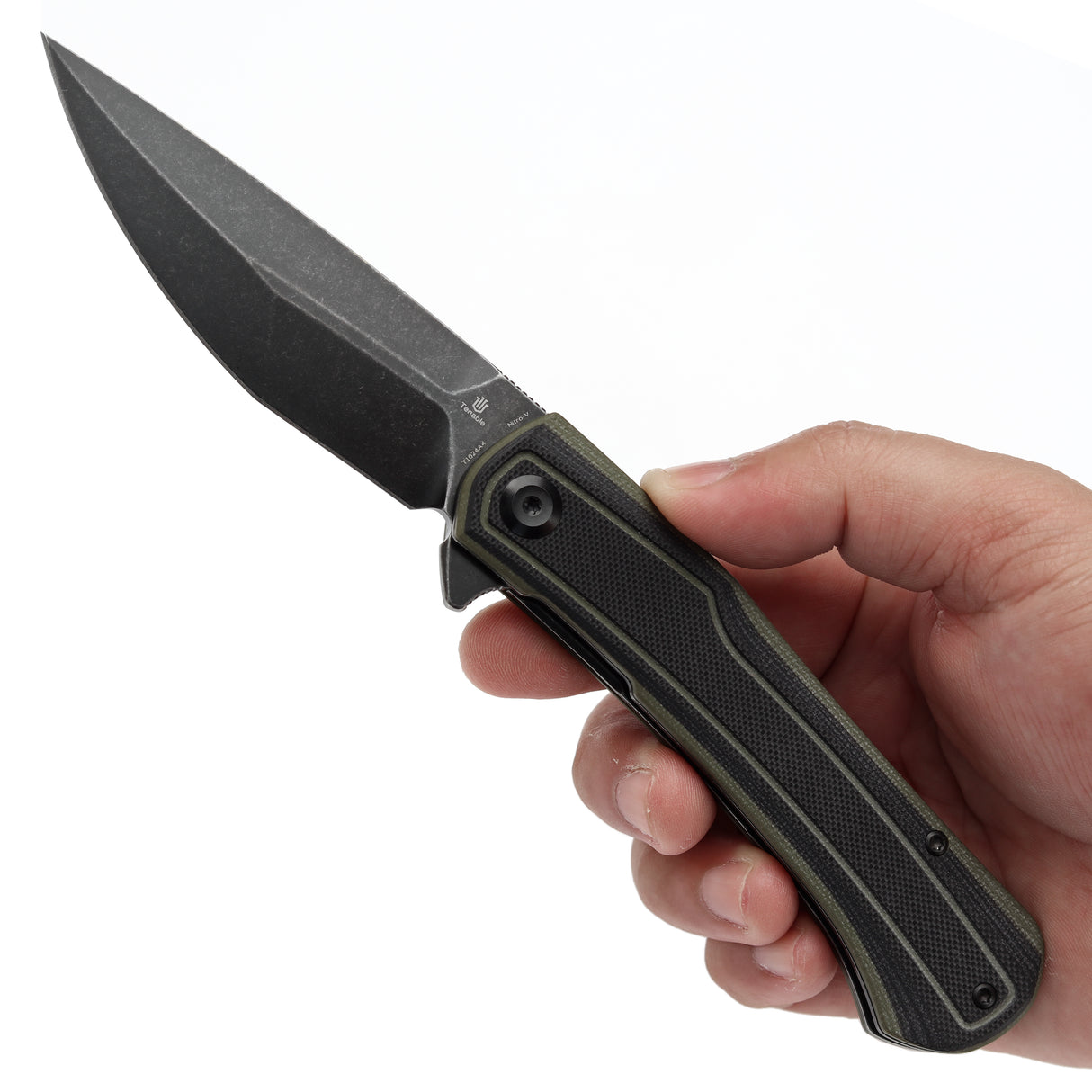 Tenable Kratos Nitro-V钢 G10手柄 T1024A4 黑绿色 400