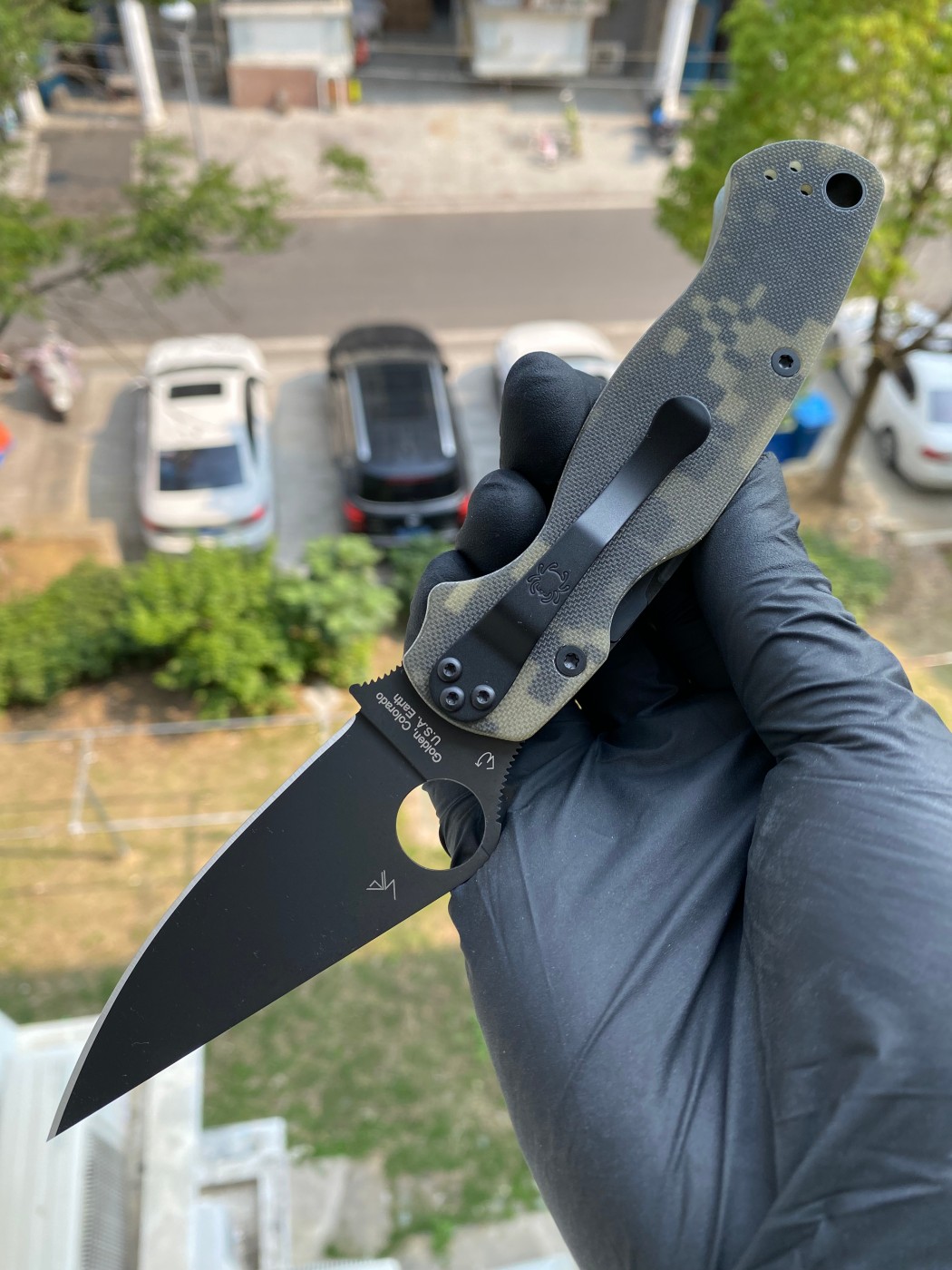 新版本 Spyderco  C81GPCMOBK2   CPM S45VN钢   G-10手柄  迷彩色    1350