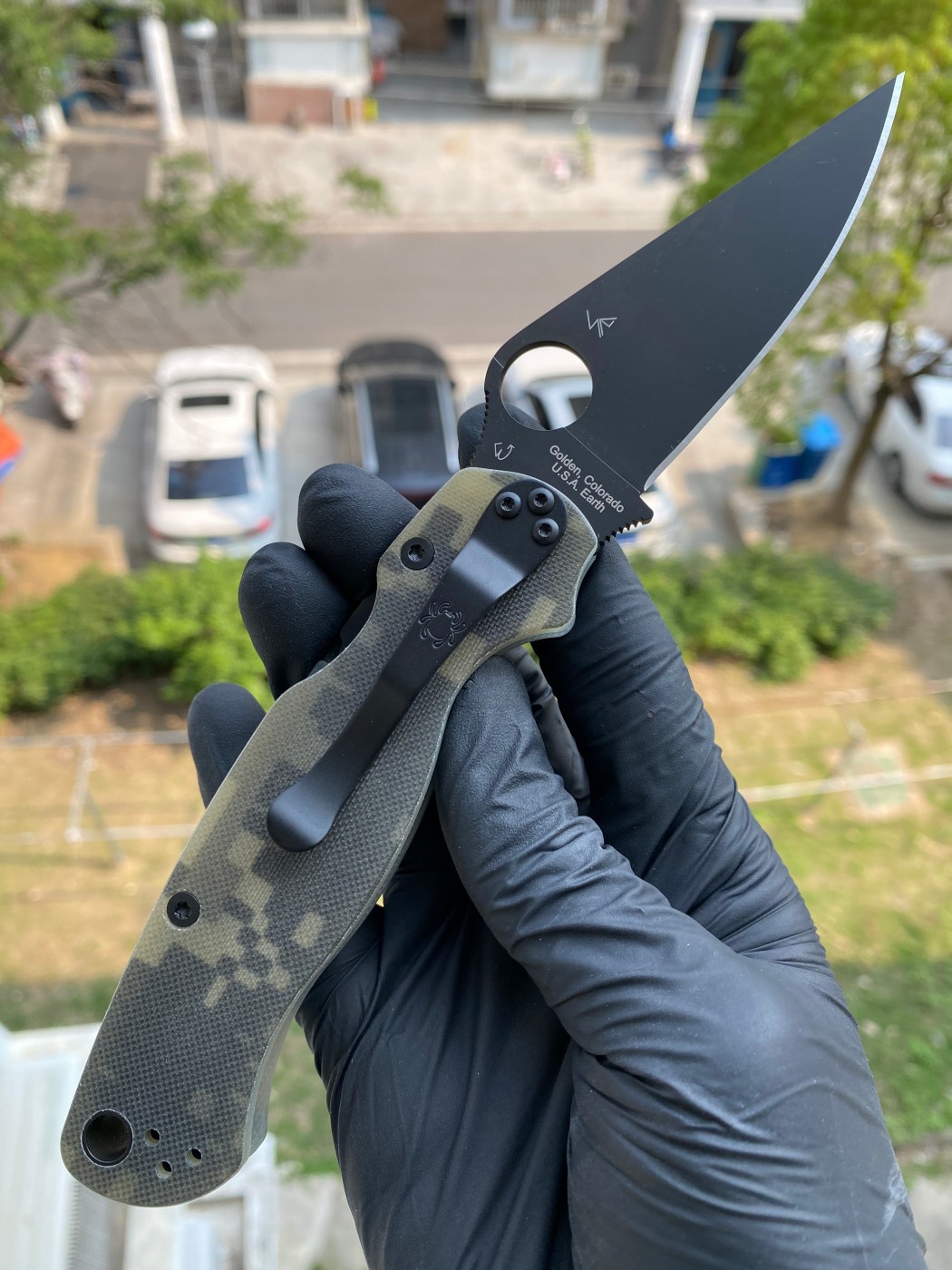 新版本 Spyderco  C81GPCMOBK2   CPM S45VN钢   G-10手柄  迷彩色    1350