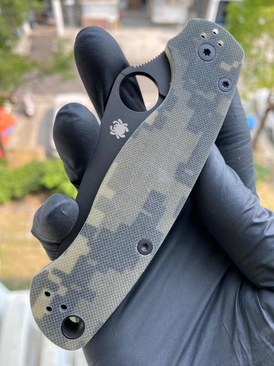 新版本 Spyderco  C81GPCMOBK2   CPM S45VN钢   G-10手柄  迷彩色    1350