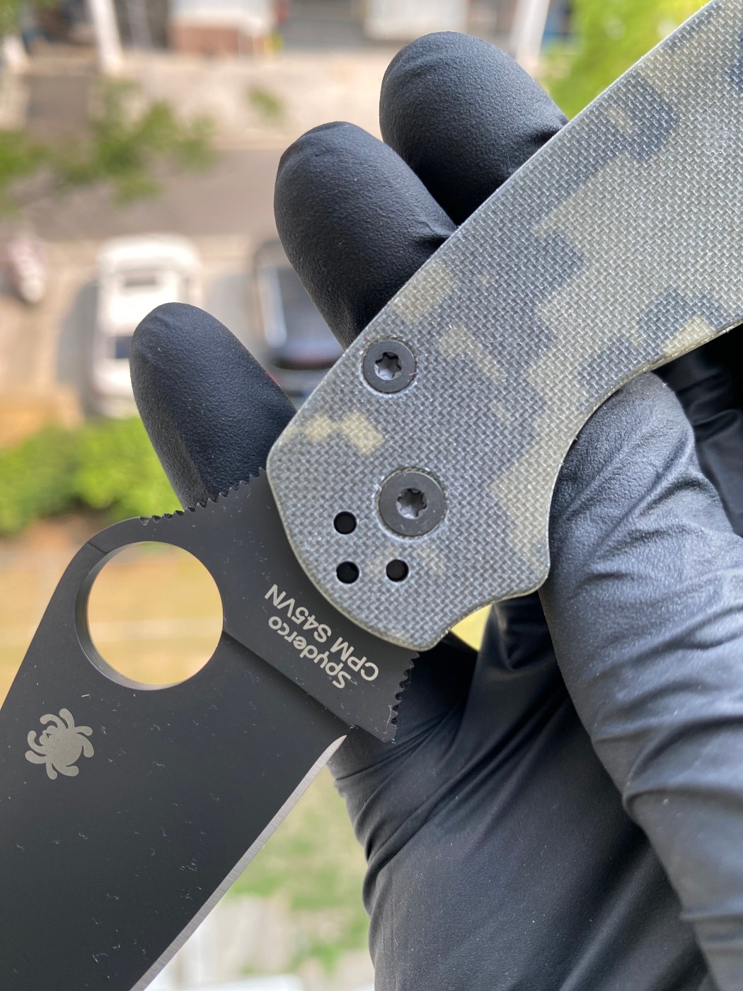 新版本 Spyderco  C81GPCMOBK2   CPM S45VN钢   G-10手柄  迷彩色    1350