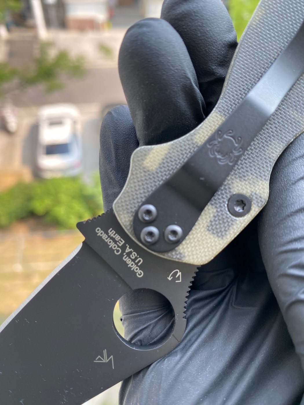 新版本 Spyderco  C81GPCMOBK2   CPM S45VN钢   G-10手柄  迷彩色    1350