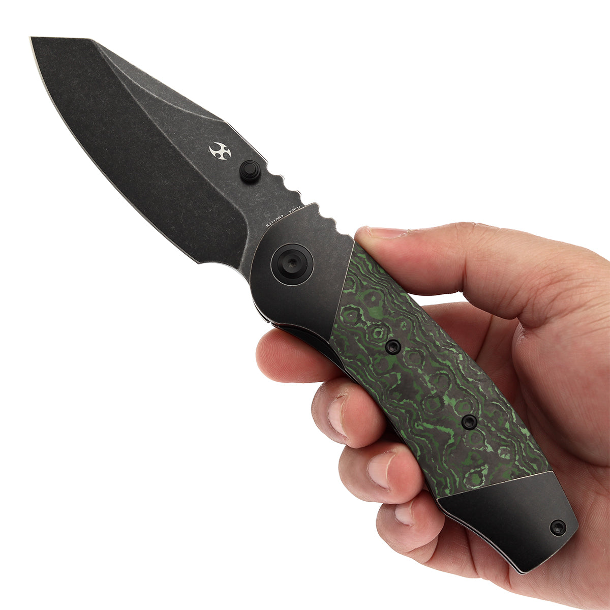 KANSEPT Caveman CPM 20CV钢 钛手柄 K1110B2 黑绿色 1800