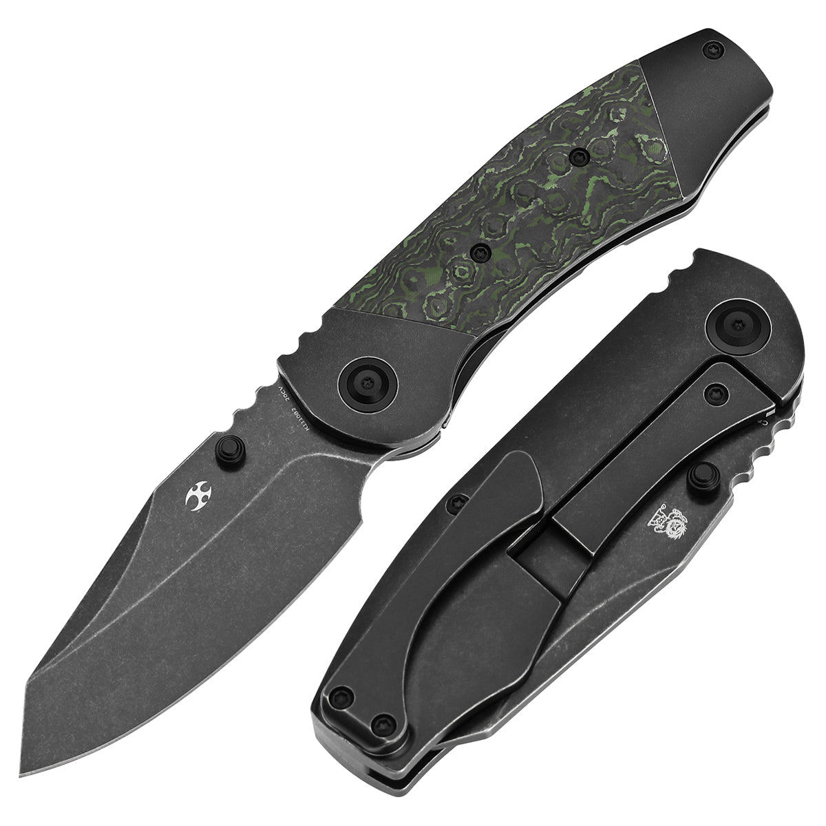 KANSEPT Caveman CPM 20CV钢 钛手柄 K1110B2 黑绿色 1800