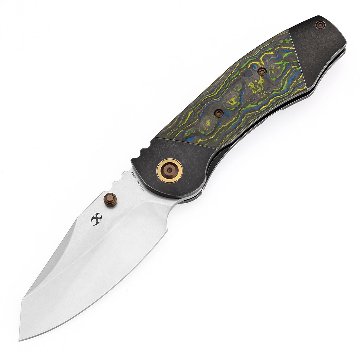 KANSEPT Caveman CPM 20CV钢 钛+碳手柄 K1110B1 黑绿色 1800