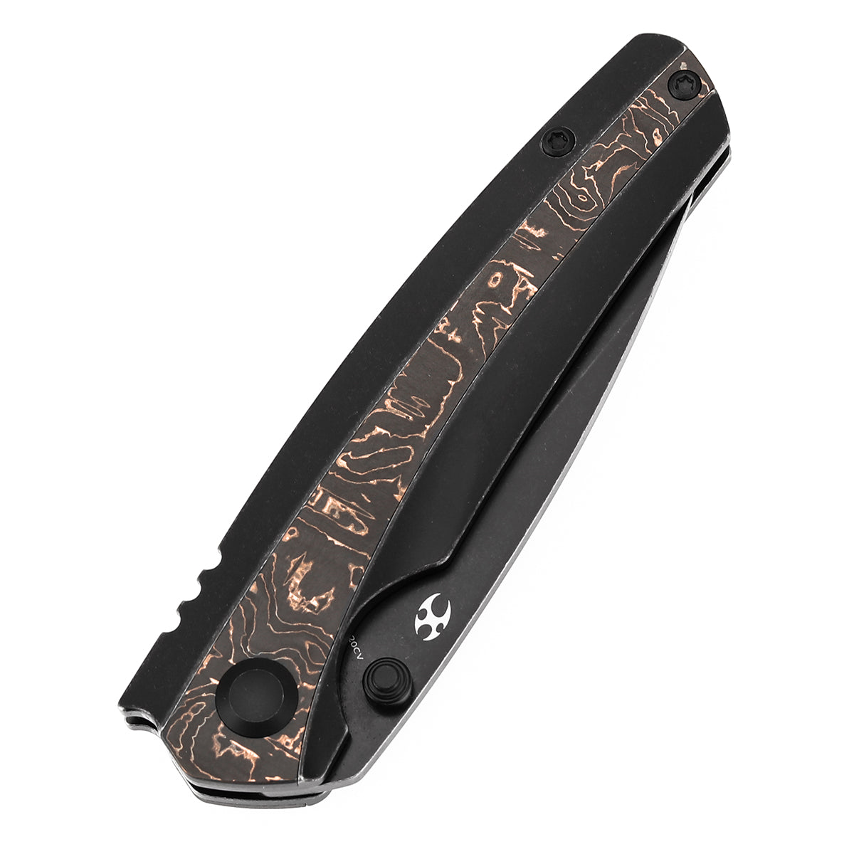 KANSEPT Raven CPM 20CV钢 钛+铜碳纤维手柄 K2109A3 黑铜色 1200