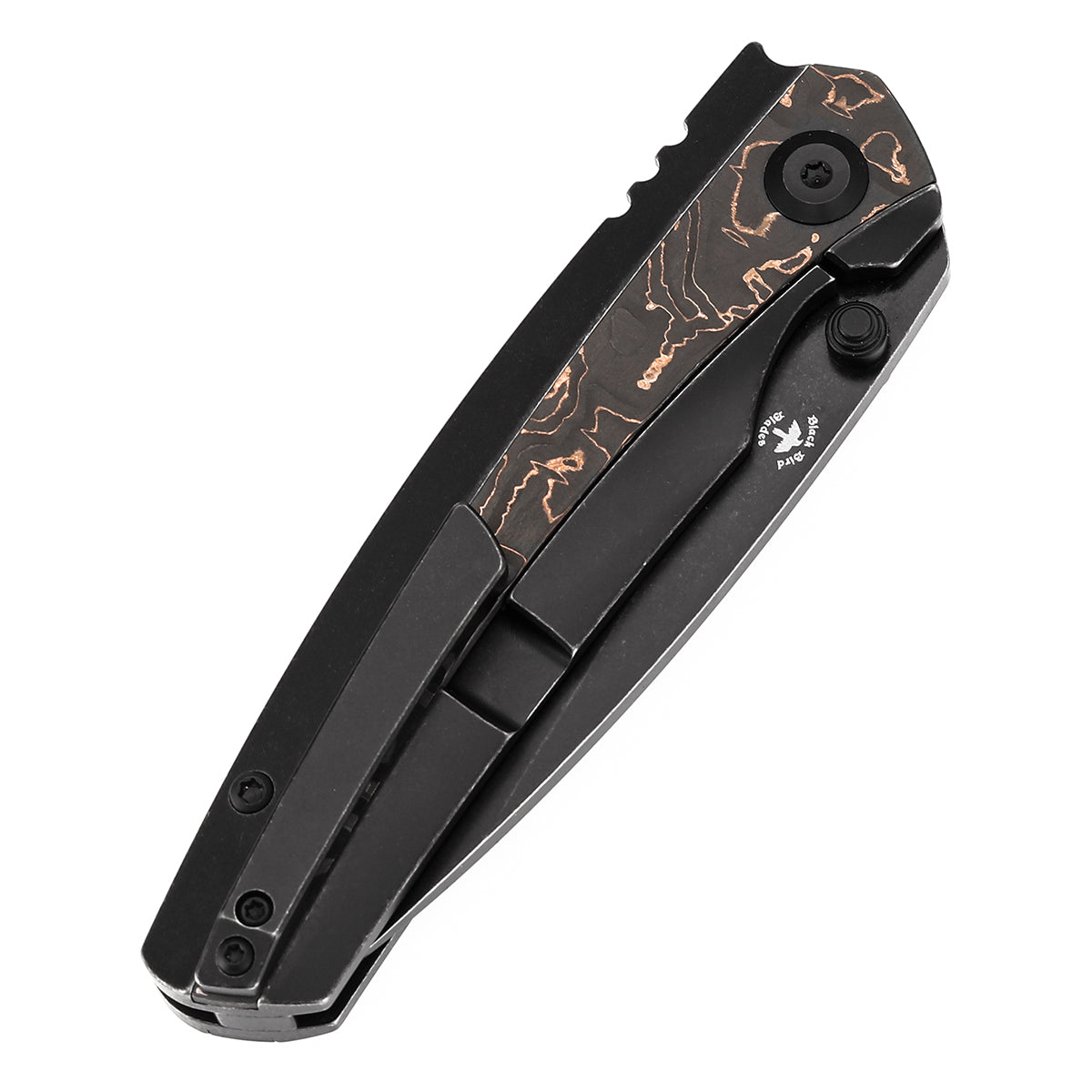 KANSEPT Raven CPM 20CV钢 钛+铜碳纤维手柄 K2109A3 黑铜色 1200
