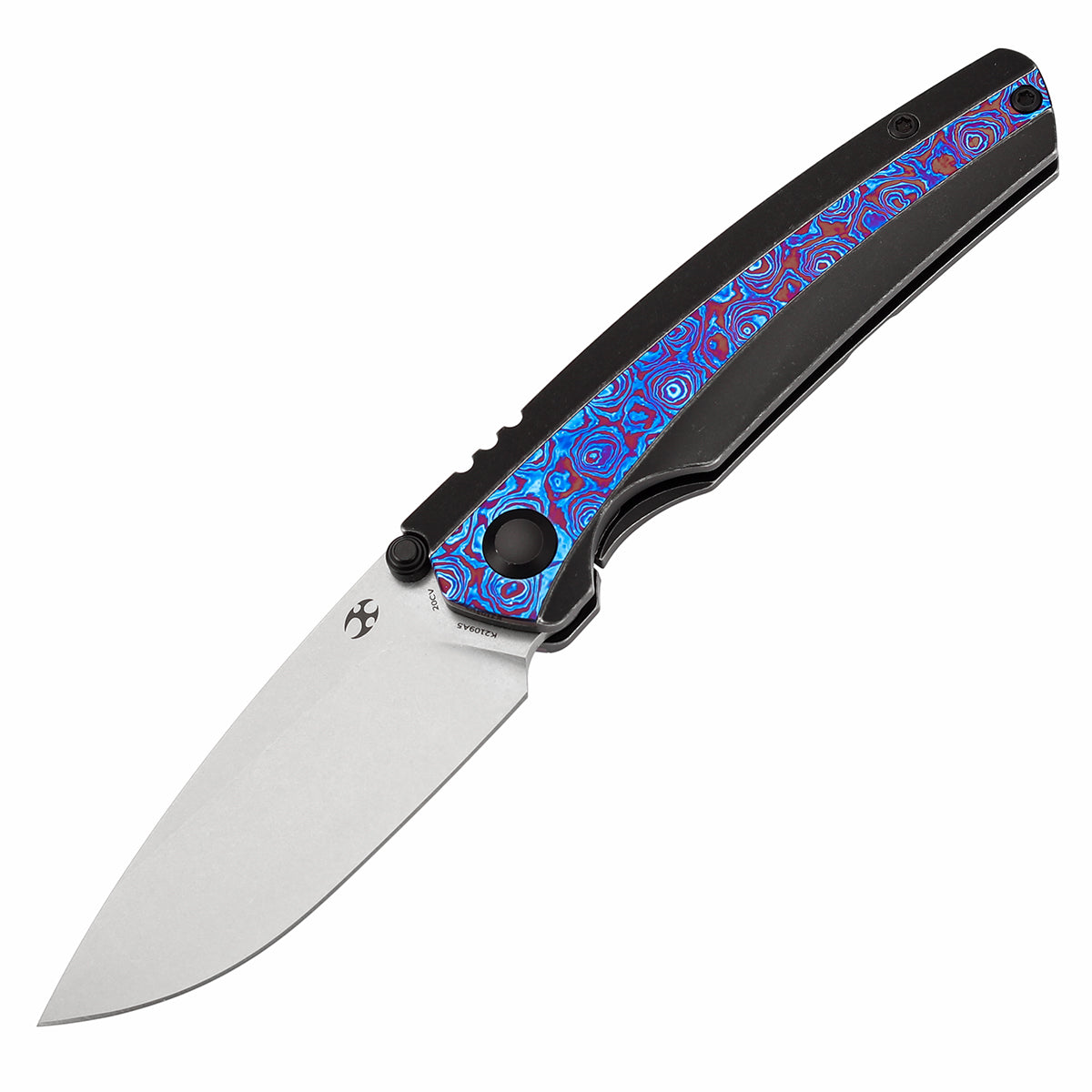 KANSEPT Raven CPM 20CV钢 钛+碳纤维手柄 K2109A5 黑蓝色 1800