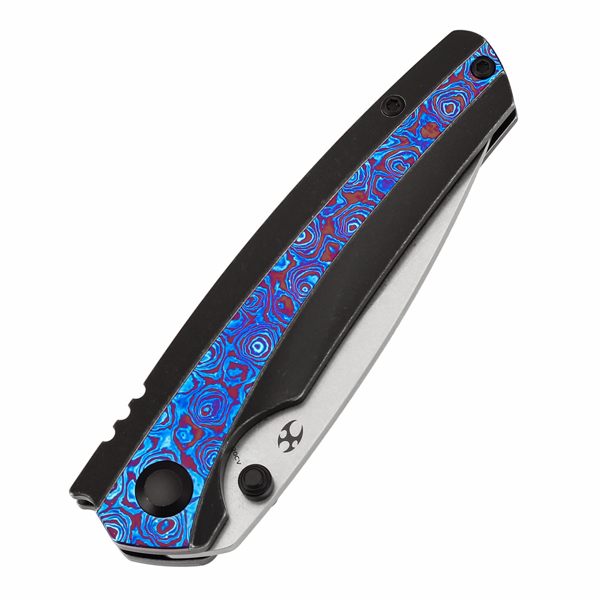 KANSEPT Raven CPM 20CV钢 钛+碳纤维手柄 K2109A5 黑蓝色 1800