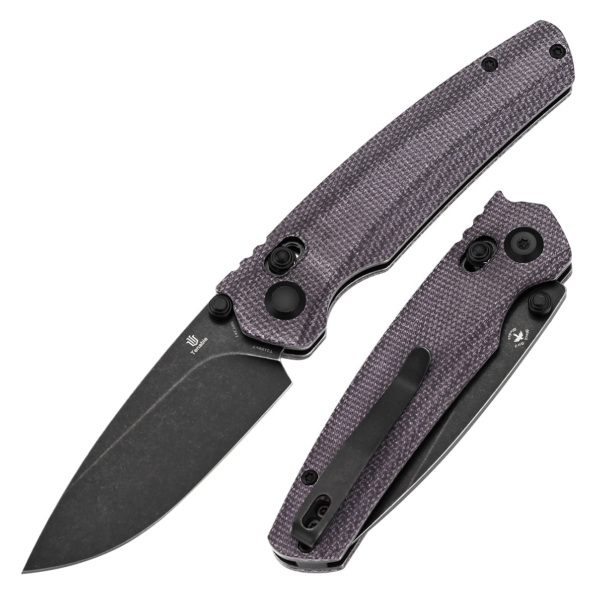 Tenable Raven 14C28N钢 Micarta 手柄 T2109V7 紫色 400