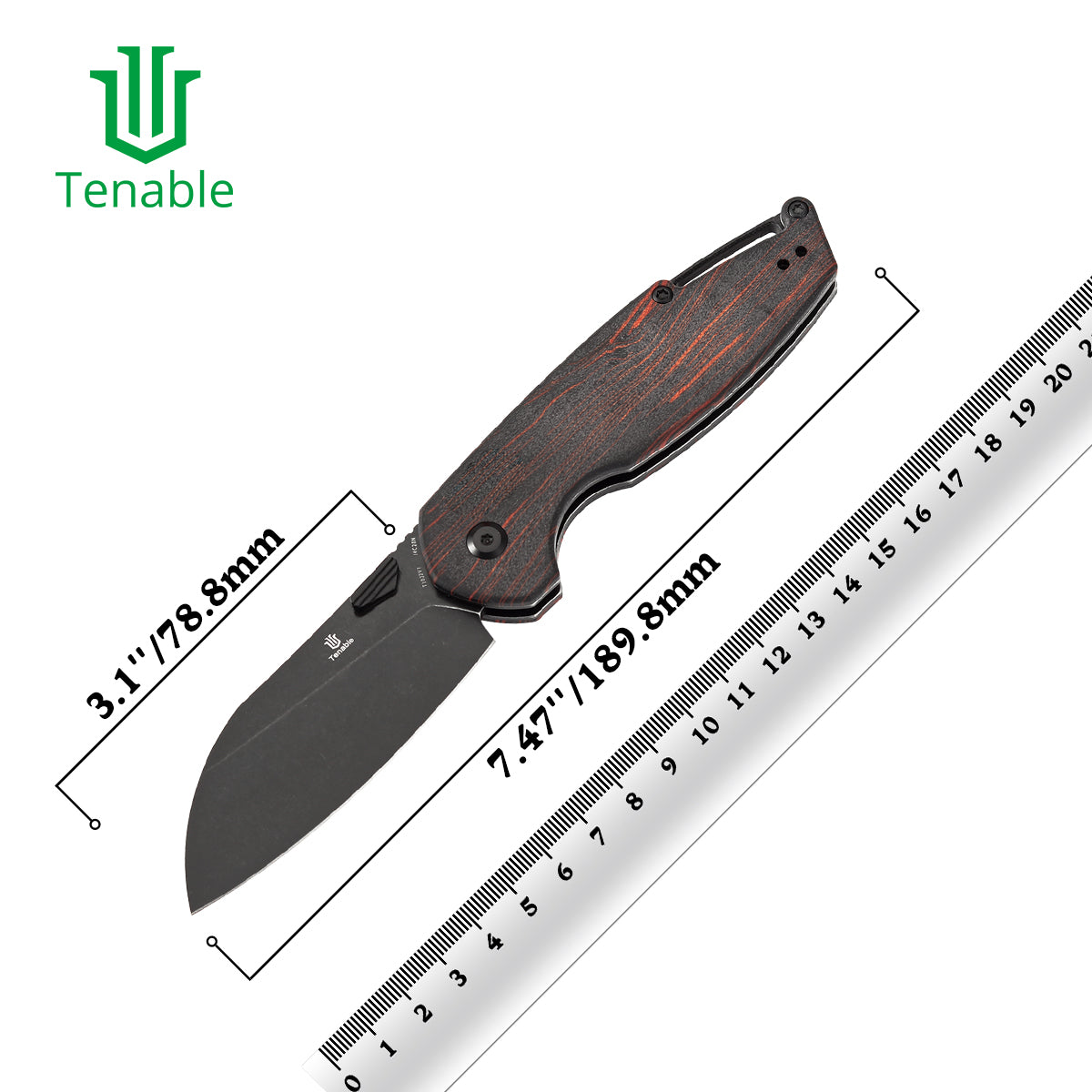 Tenable Model 6 14C28N钢 G-mascus手柄 T1022V7 红黑色 500