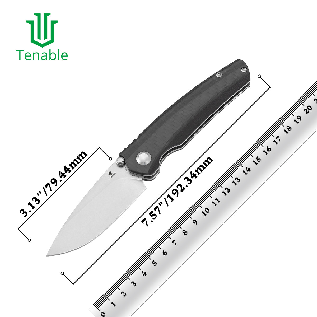 Tenable Raven 14C28N钢 碳纤维手柄 T2109V1 黑色 500