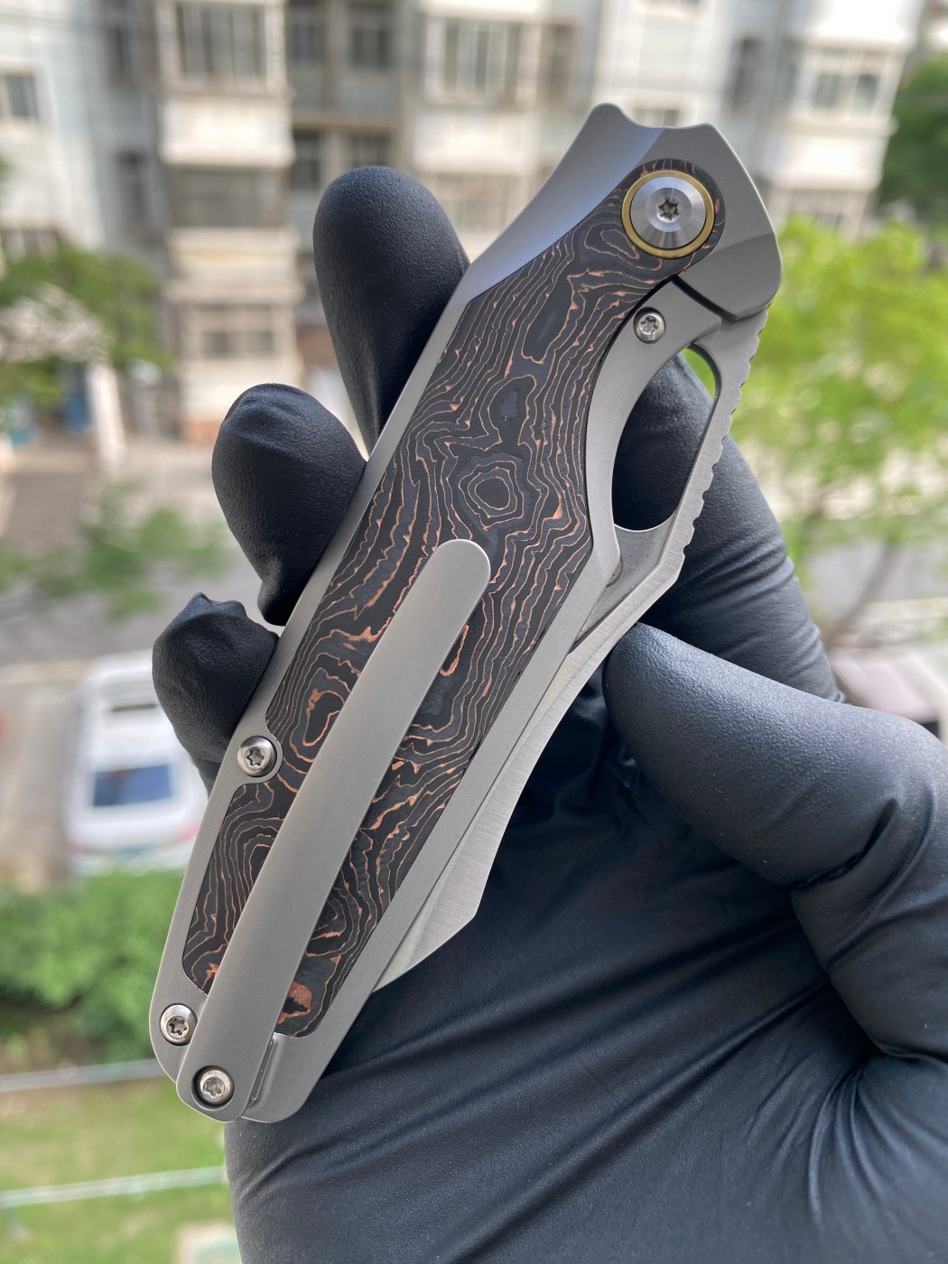 Kansept Knives Tuckamore CPM-20CV钢 钛柄+碳纤维 K1052A2 钛色 1780