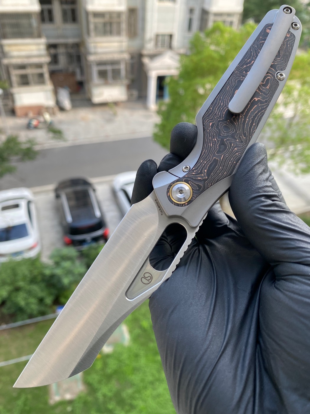 Kansept Knives Tuckamore CPM-20CV钢 钛柄+碳纤维 K1052A2 钛色 1780