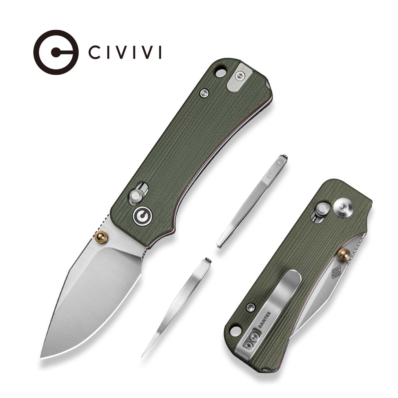 CIVIVI Baby Banter 2 - TG 14C28N钢 G10手柄 C24074-1 绿色 600