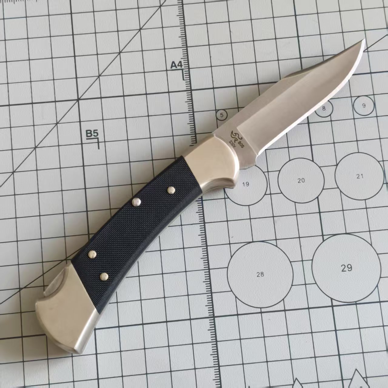 【特惠】BUCK 0110BKSA-B S30V钢 BOS标 AUTO G-10柄 折叠猎人 1350
