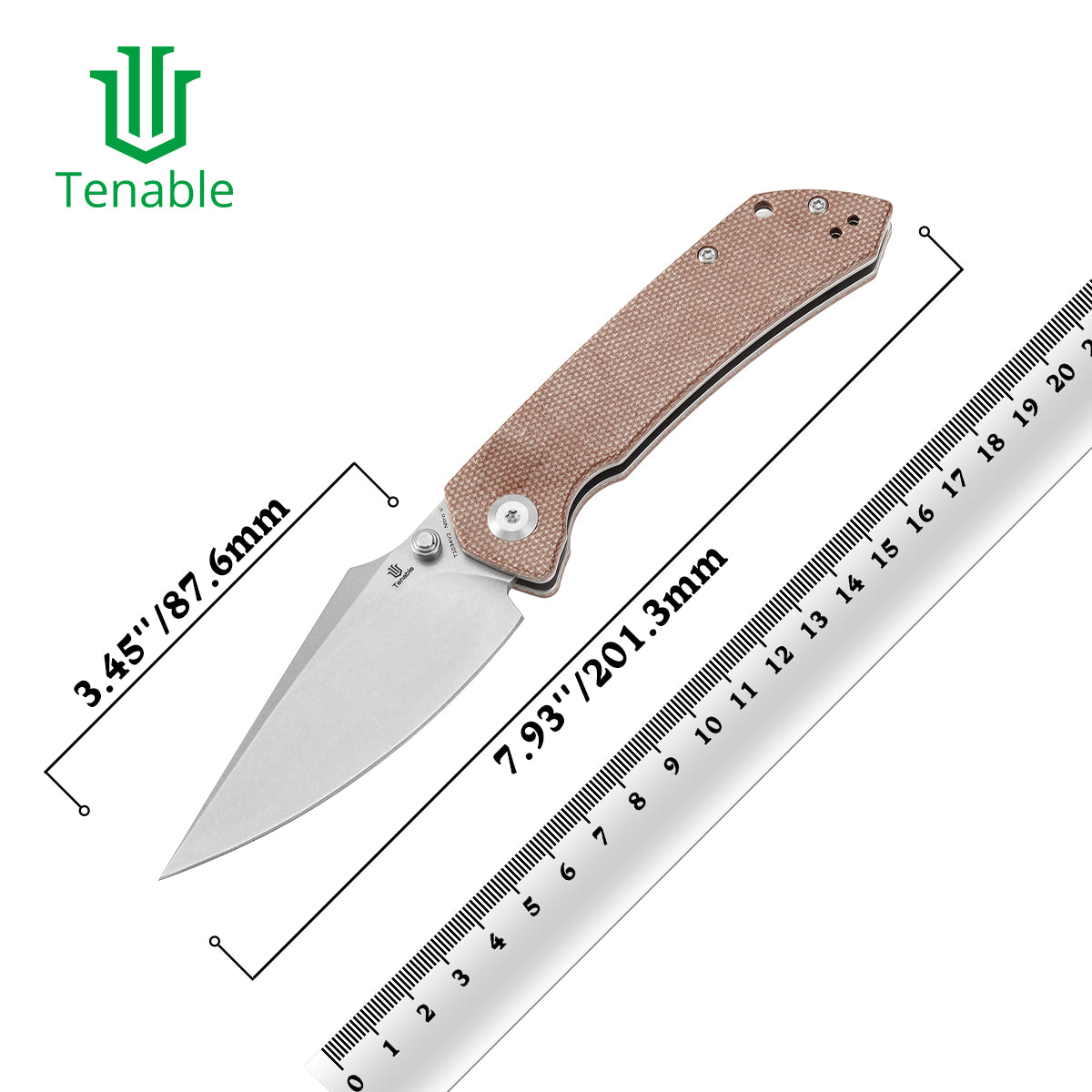 Tenable Fenrir Nito-V钢 Micarta手柄 T1034V2 棕色 500