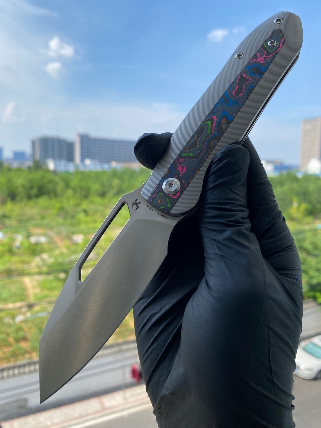 【5折测评】Kansept Thunderhead CPM-S35VN钢 钛合金镶嵌碳纤维柄 K1106A4 原价1530 测评价765