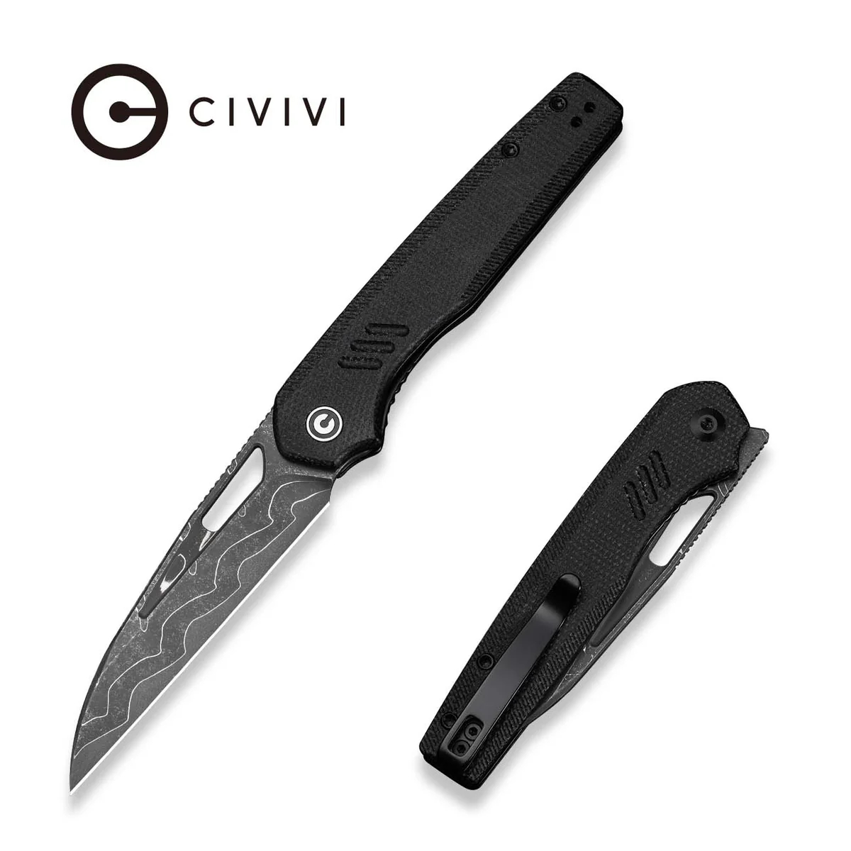 CIVIVI Guile 大马士革钢 Micarta手柄 C24062B-DS1 黑色 700